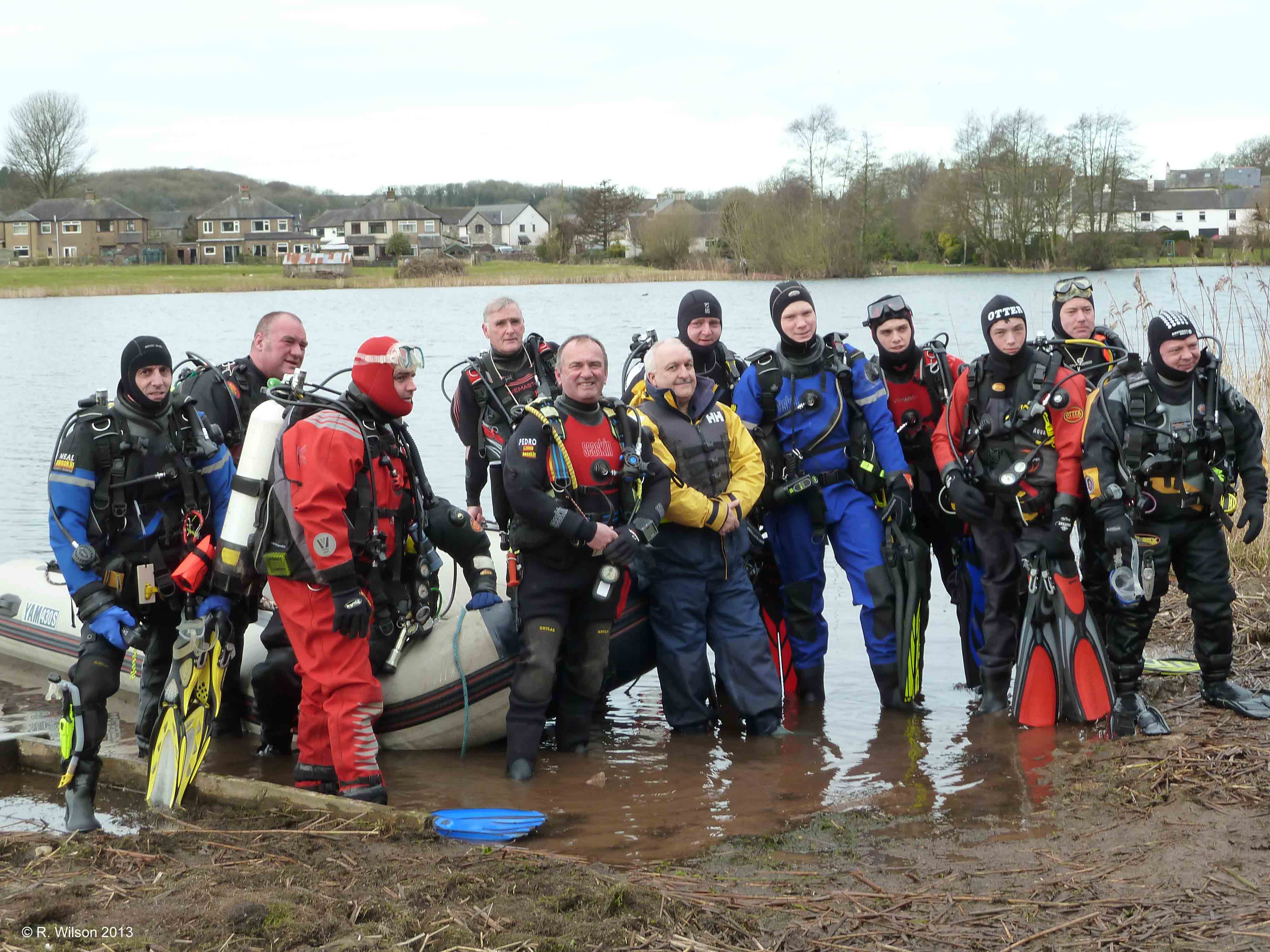 Furness Diving Club members poses for the local press